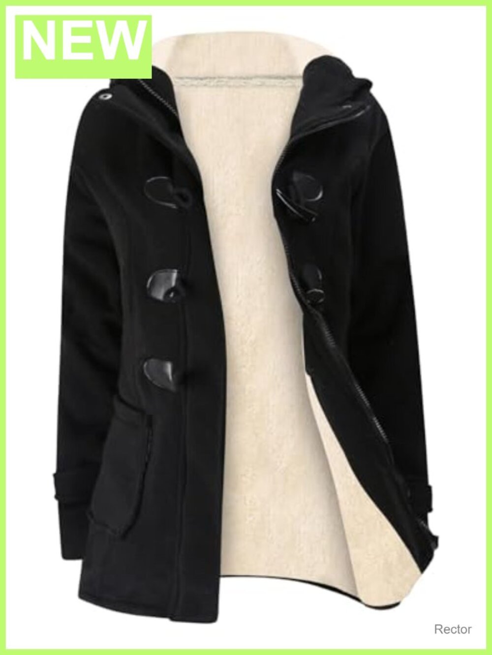 Sherpa Lined Fleece Jacket Womens Hooded Toggle Winter Coat
